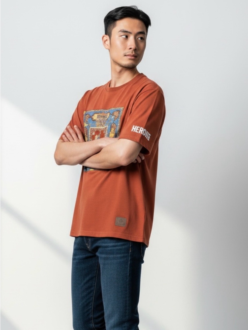 Rust Orange Graphic Short-Sleeve Tee